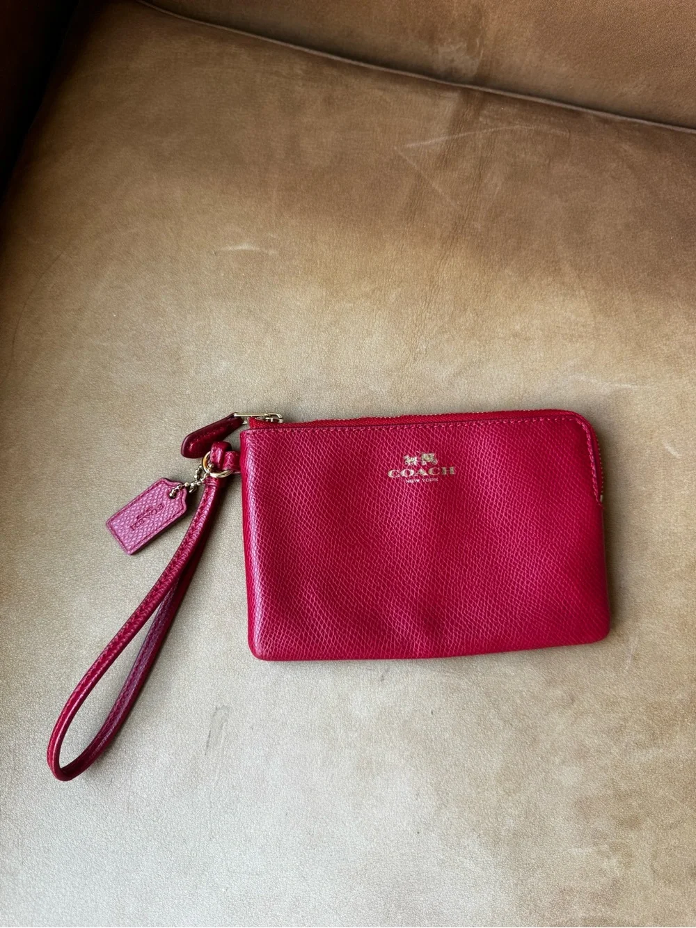 Coach Red Leather Wristlet